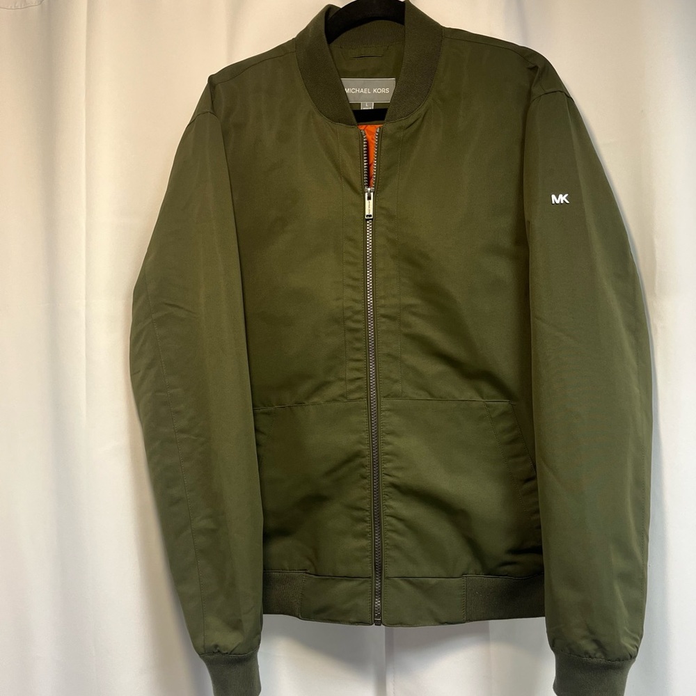Michael Kors Olive Green Bomber Jacket